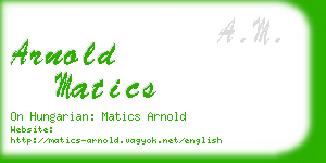 arnold matics business card